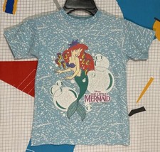 Vintage 90s Disney Little Mermaid Tshirt AOP 4T 5T Kids Ariel Movie Promo Rare