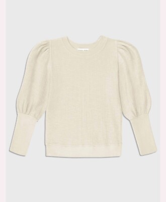 Apiece Apart Olimpio Cream Off White Ivory Organic Cotton Sweatshirt Large New