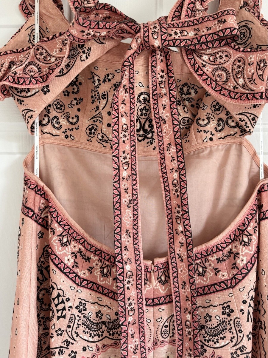 NWOT $850 Zimmermann Matchmaker Frilled Linen Open Back