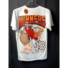 RGSTR Mens 2pc Halloween"Winners Never Give Up" Basketball Tee  Shorts SZ M:NWT