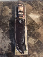 Chipaway Cutlery 12" Bowie Knife. Brown & Green Bone Handle. CW-3972 BRB. 