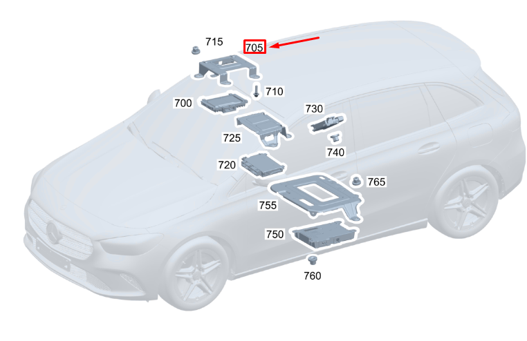 NEW MBGLA H247 DRIVING ASSIST. SYSTEMS CONTROL UNIT BRACKET 