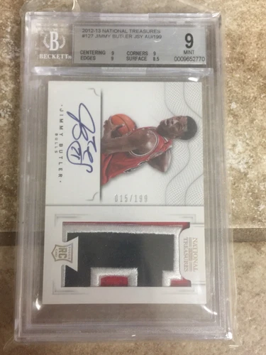 2012-13 Jimmy Butler Auto National Treasures RPA RC BGS 9 /199 Miami Heat