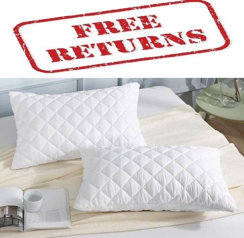 2 pack Quilted Pillows Luxury Ultra Soft Jumbo Super Bounce Back ...