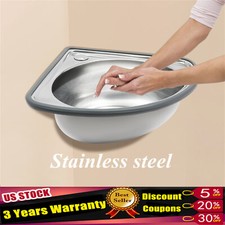 Bathroom Corner Sink Small Wall Mount Basin Sink Triangle Corner Basin Stainless