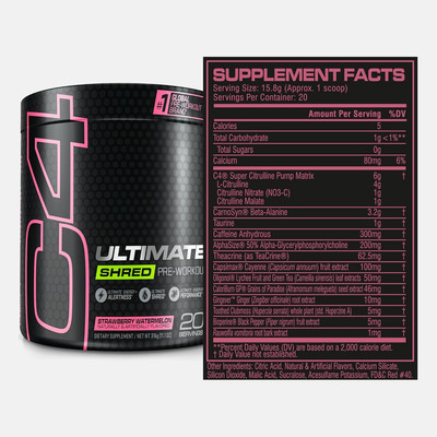 C4 Ultimate Shred Pre Workout Powder for Men & Women, Weight Loss Supplement ...