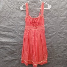 Jessica Simpson Dress Small Womens Pink Linen Sun Dress Tea Summer