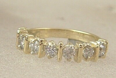 14 karat diamond wedding band 14K yellow gold Ct diamond