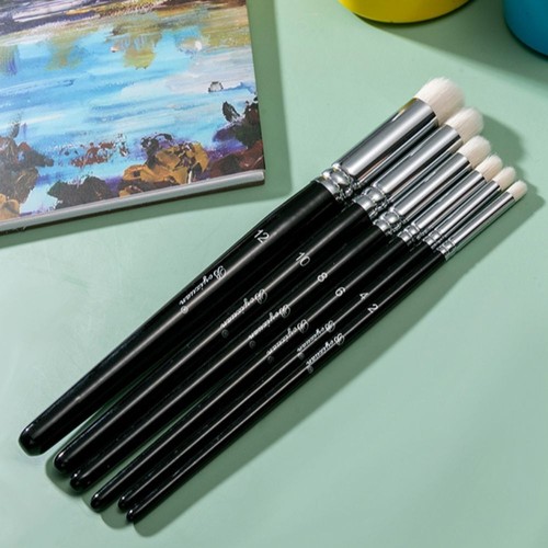 6 Pcs Fine Detail Wood Handle Brushes Miniature Paint Brushes Artist - Imagen 5 de 12