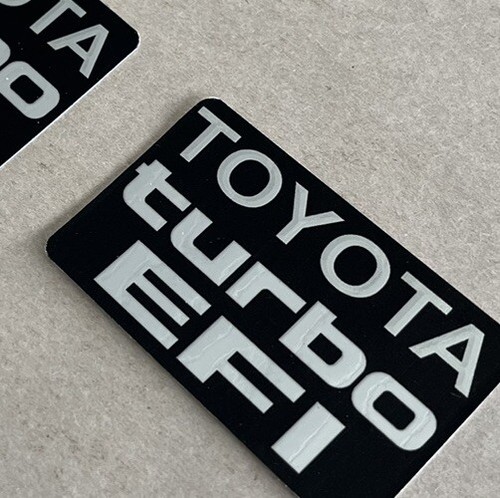 Toyota Turbo Pickup Truck Emblem badge overlay Sticker For   1985,1986,1987 2pc - Picture 1 of 6