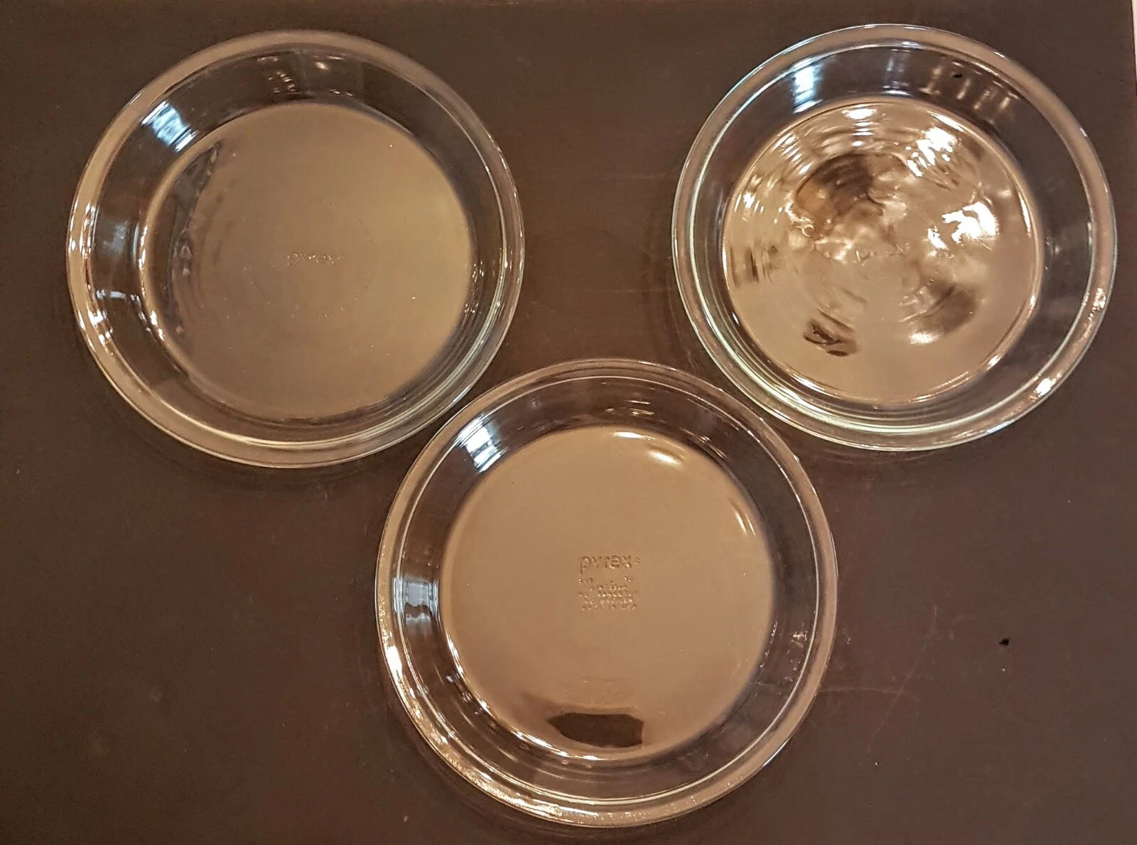 Pyrex 9” Pie Baker Plate LOT of 3 Tart Pan Baking Dish 209 Clear Glass Oven Ware