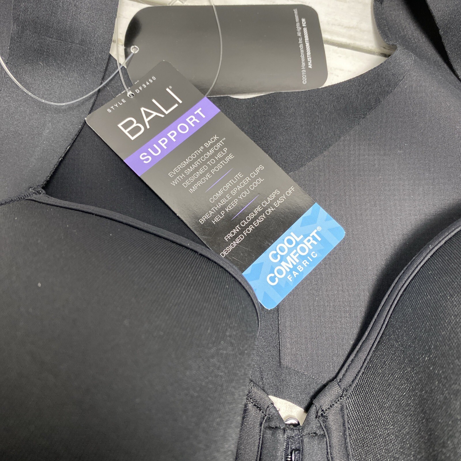 Bali One Smooth U Posture Boost Ever Smooth Back Bra 36DD Black DF3450