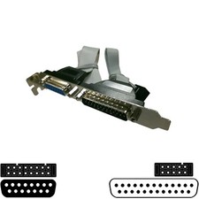 Add-A-Port Mother Board Panel Mount Dongle Cable Game Midi 15 Serial RS232 25