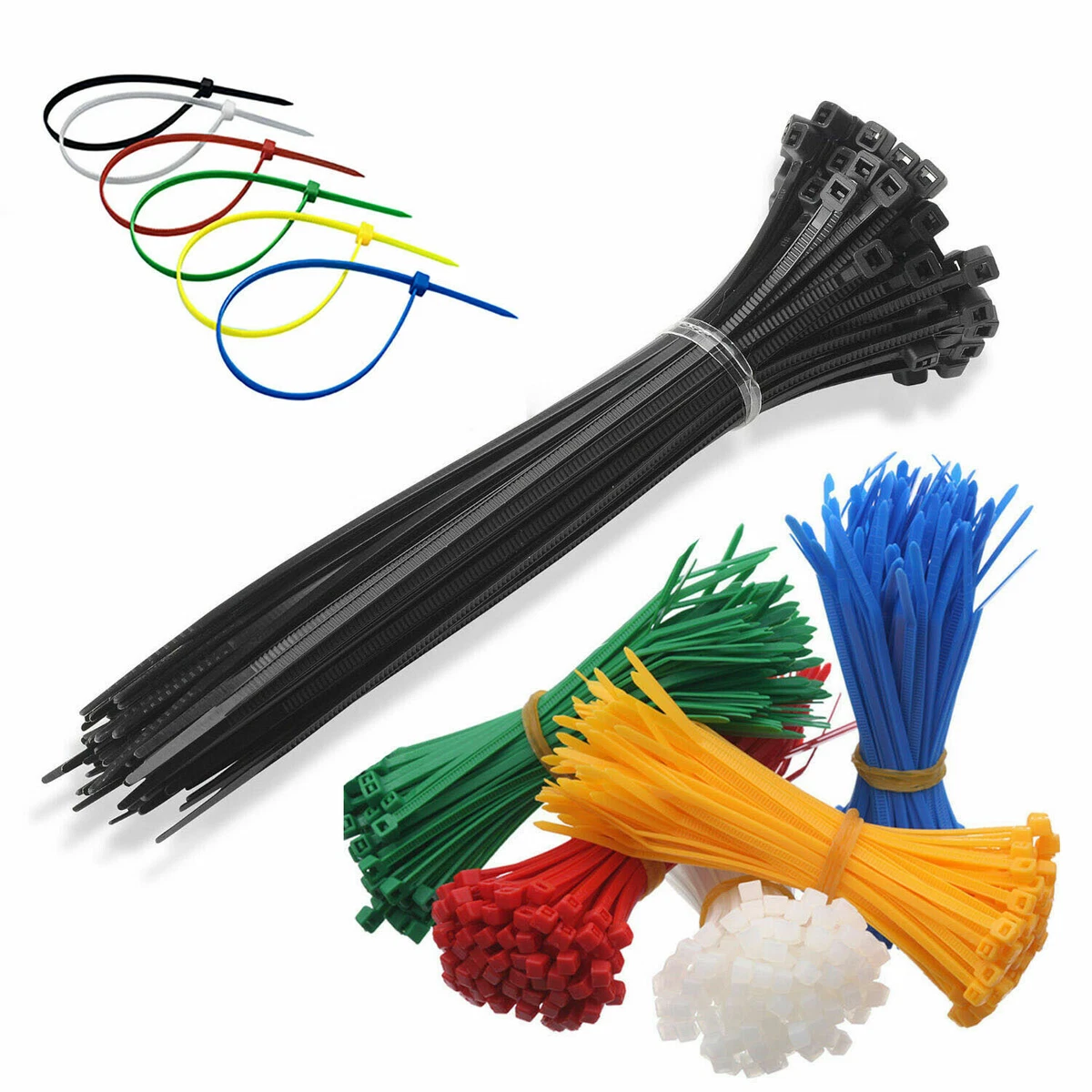 3x100-8x350mm Nylon Plastic Cable Ties Small and Extra Large Zip Ties Wire  Wrap