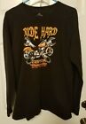 Ride Hard Custom Motorcycles Long Sleeve Mens T Shirt Sz L Built Fast Ride Hard