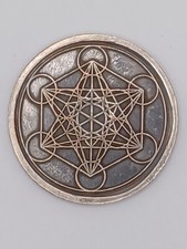 Glücksmünze Metatron Kupfer verzinnt 4 cm