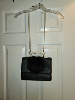 Carlos By Carlos Santana Black Purse Crossbody Bag Pom Pom
