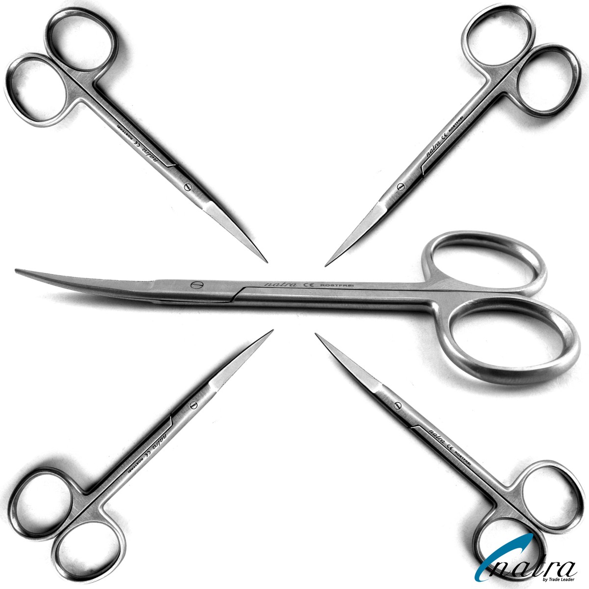 Acer I5 Set Di 5 Forbici Iris In Acciaio Inox - Taglienti Dritte, Curve E Angolate, Perfette Per Chirurgia E Hobby Forbici Da Sutura Dritte E Curve - Foto 3