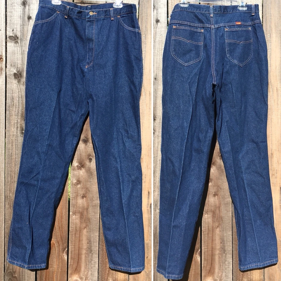 Винтажные джинсы Rustler с высокой талией сужающиеся штанины 20 сделано в США 34 1/2 дюйма талия - Изображение 2 из 4