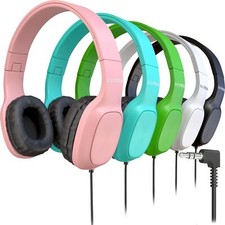 Wired On-Ear Leather Headphones with 3.5mm Connector Oval Metal Housing Bulk ...