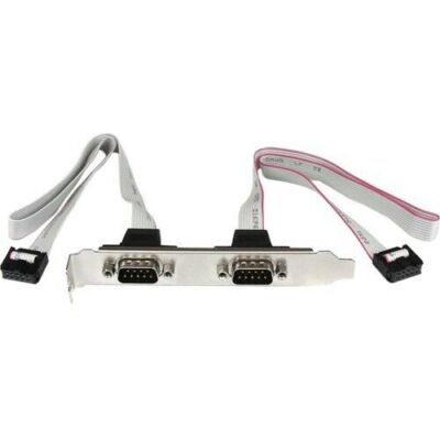 2 Port Db9 Rs232 serial Port Bracket To 10 Pin Header ribbon Cable Connector