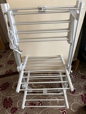 Electric Heated Clothes Airer 3 Tier Dryer Rack 24 Heated Bars Foldable Indoor
