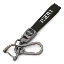 LINOAH Key Chain for Ram 1500 Leather Car Keychain, Compatiable With Black