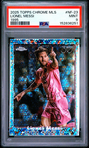 2025 Topps Chrome MLS 1995 Lionel Messi Refractor PSA 9