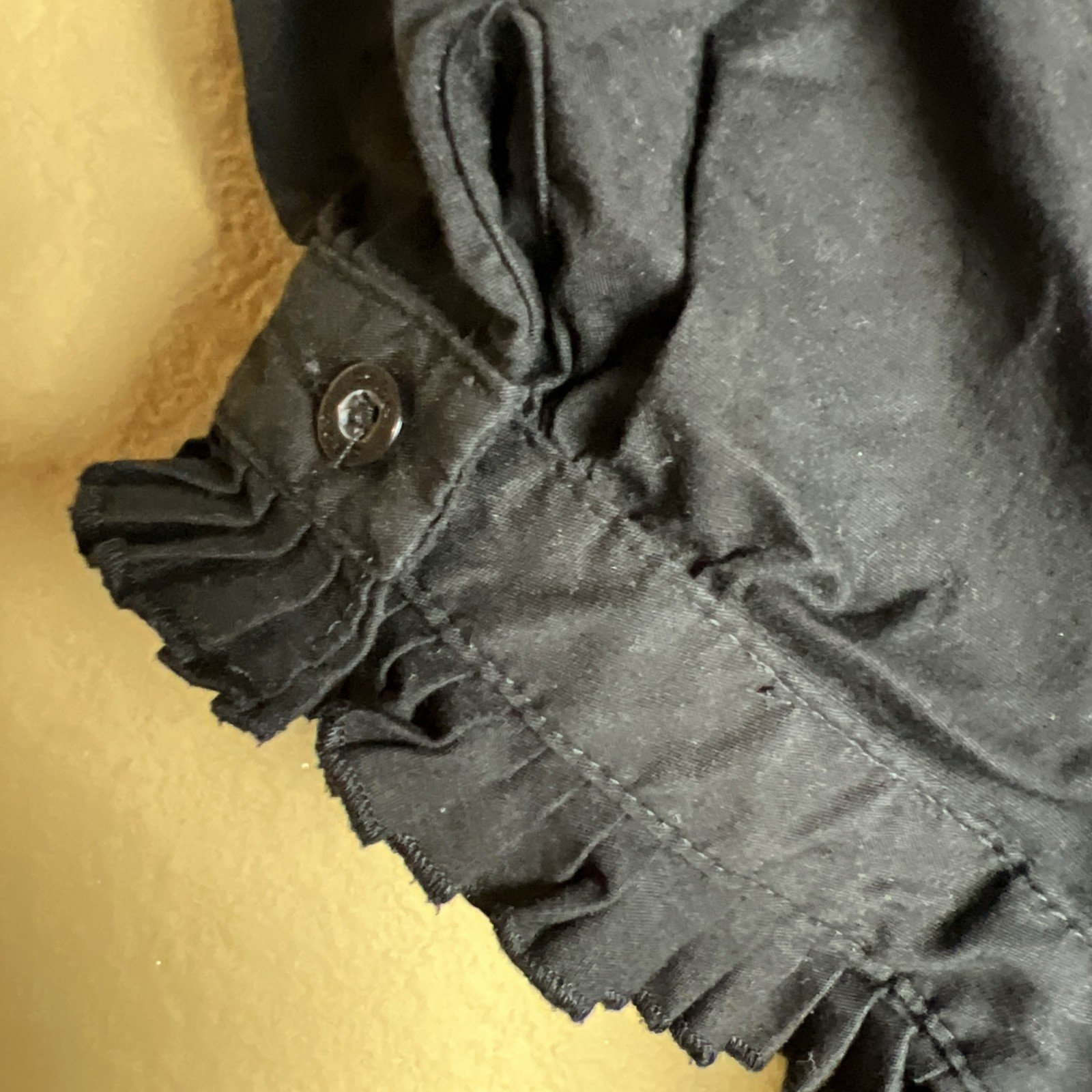 Bebe Black Button Down Ruffle Blouse Whimsigoth D… - image 11