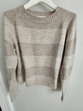 EUC Grade & Gather Striped Oatmeal Sweater Size Medium