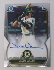 Jacob Wilson 2023 Bowman Auto Chrome Draft 1st #CDA-JWI Mint Rookie Athletics