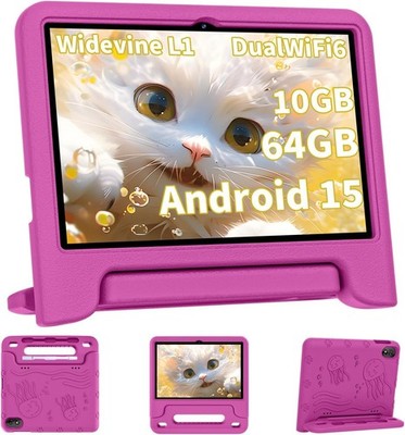 2026 Upgraded Android 15 Tablet, 10inch Kids Tablet, Octa-core CPU, 10GB+64GB+1T