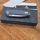 TRIVISA 14C28N 1-Blade Linerlock Drop Point Plain Edge G10 Pocketknife Blue — photo 6