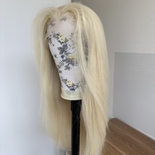 Blonde Synthetic Hair Heat Resistant Lace Front Wigs Long Straight