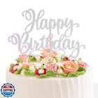 Happy Birthday Cake Toppers 9 Inch Glitter Happy Birthday Cake Pick for Birth