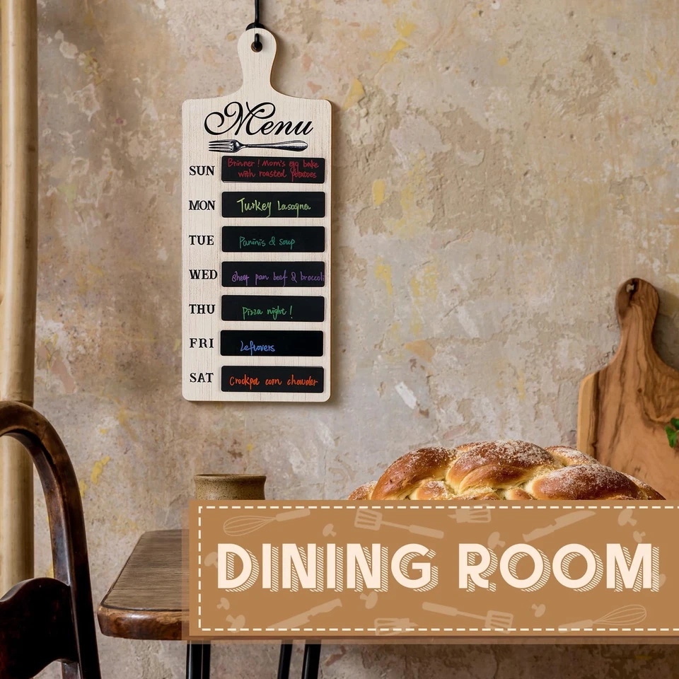 Weekly Menu Board Kitchen 16.5 x 6.3 Inches Wood Menu Planner Board with 7 Ma... - Image 4 of 4