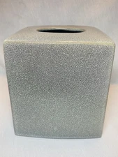 VORTATEX  Tissue Box Cover GRAY (w/tiny black dots)Smooth Glossy Finish Ceramic