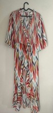 Cavenders Womens Boho Maxi Dress Size M Wrap V Neck Bell Sleeves