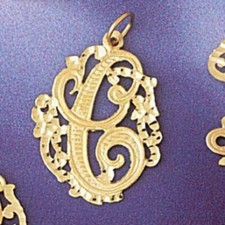 Initial C Charm Pendant 14k Gold 1.7 Grams 