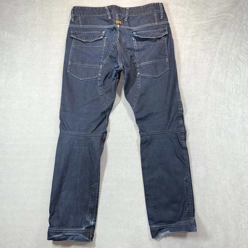 Pantalones de mezclilla G-Star Raw para hombre 36x32 lavado oscuro general 5620 bordado cónico elástico Foto 3 de 4