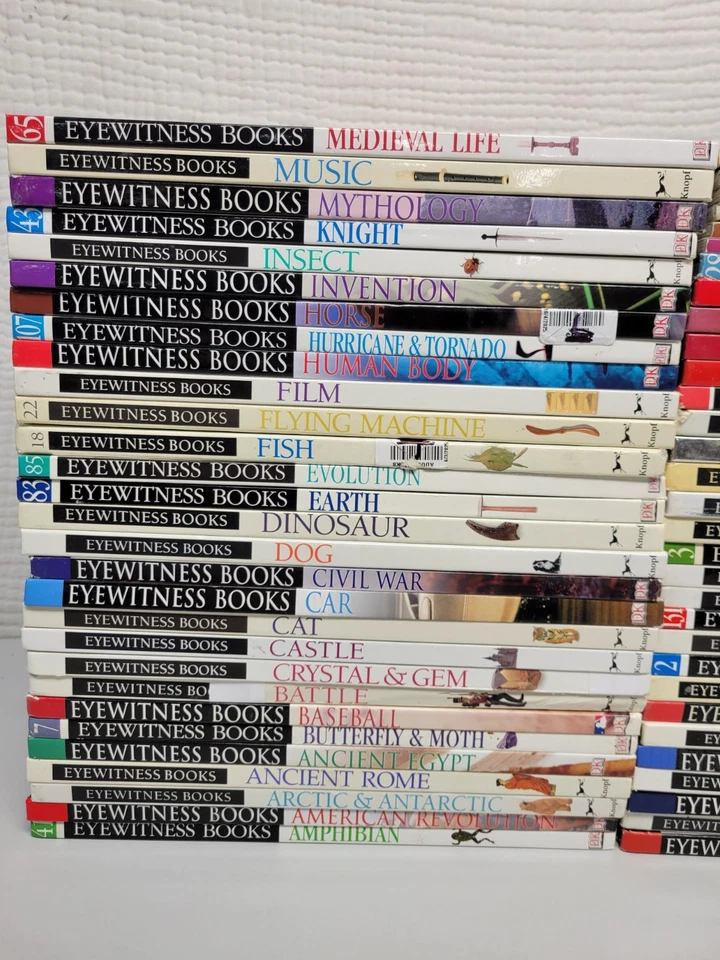 Lot of 60 DK Eyewitness Books Science History Art Animals Homeschool Set Foto 2 de 4