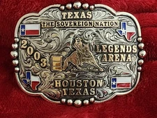 Rodeo☆2003☆X~Treme Barrel Racing Champion Trophy Buckle☆Houston Texas☆Rare☆W86
