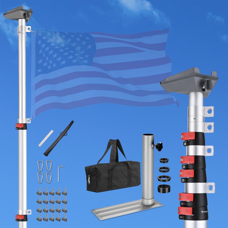 AplusChoice 30" Starlink Mini Telescopic Flagpole Mount Kit Adapter Tire Mount