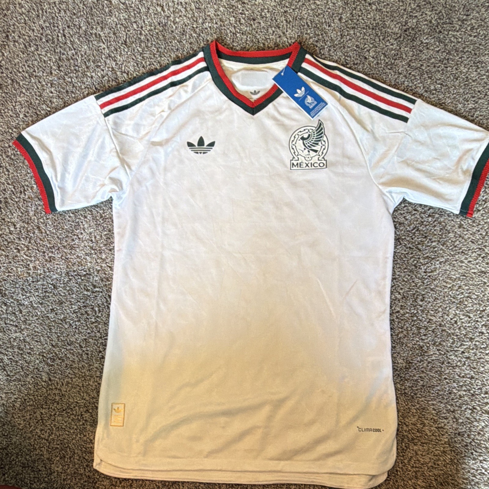 adidas Mexico Soccer Jersey XL White Green Red Officially Licensed