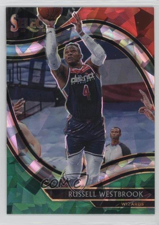 2020 Select Courtside Red White Green Cracked Ice Prizm Russell Westbrook 1cc0