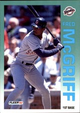 Fred McGriff 1992 Fleer #614 San Diego Padres FREE SHIPPING AutographDen