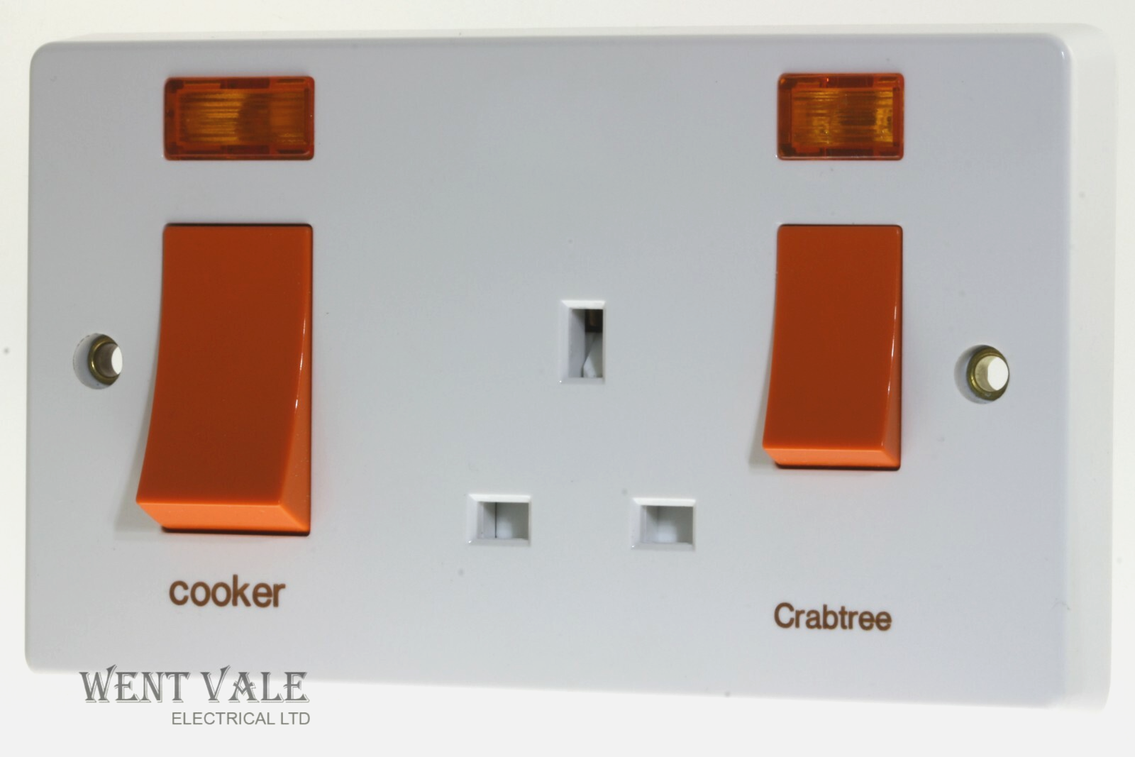 Crabtree Capital Series 4000 - 4521/31 45a D/Pole Cooker Control + Socket + Neon