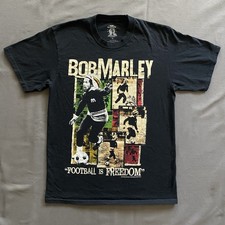 2010s Zion Rootswear Bob Marley Collective T Shirt Mens M Black Rasta Soccer