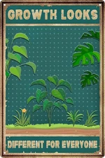 Room Retro Tin Metal Signs Inspirational Growth Looks Different for Everyone Pla