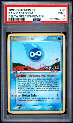 2005 POKEMON EX DELTA SPECIES #26 RAIN CASTFORM-REVERSE FOIL PSA 9